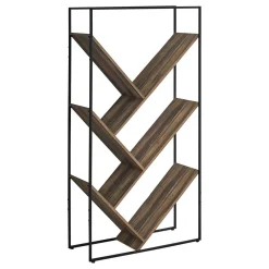Bibliothèque, étagère - 5 tablettes ouvertes inclinées - 60"H - faux bois br - Monarch