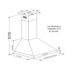 BROAN Hotte cheminée pyramidale Cheminée Acier inoxydable 30