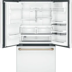 CAFE Réfrigérateur 22,1 pi3 36 po Blanc Congélateur en bas, Portes françaises - CYE22TP4MW2