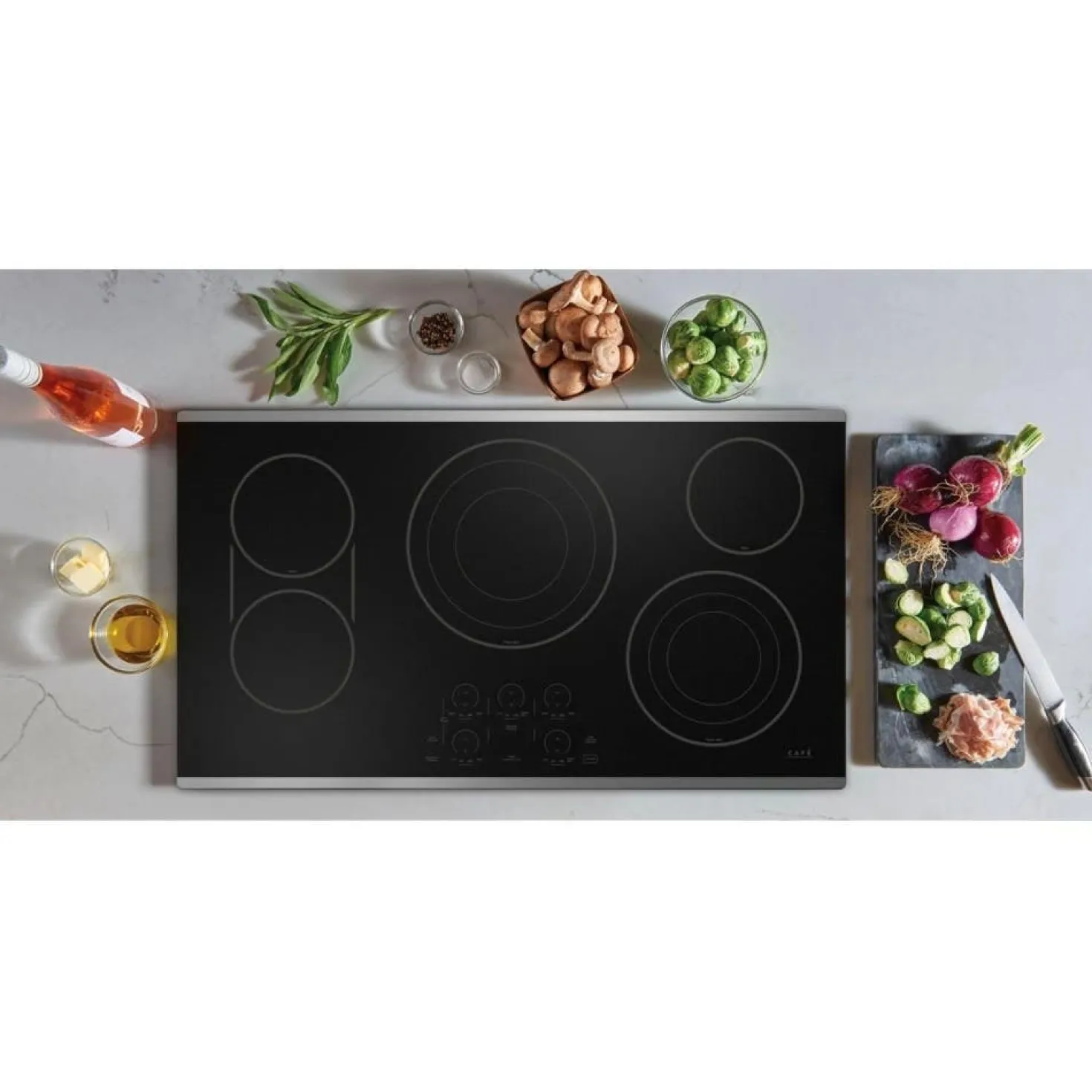 CAFE Table de cuisson Vitrocéramique Acier inoxydable 36" Acier inoxydable - CEP90362TSS
