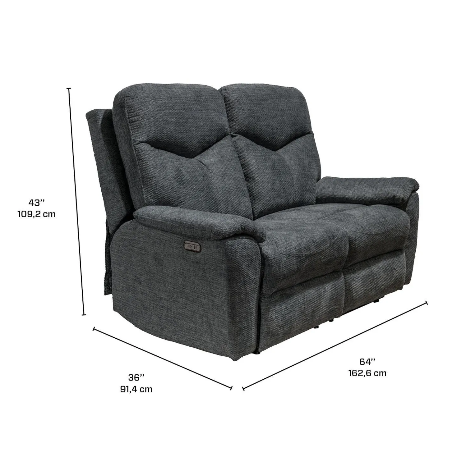 Causeuse inclinable électrique - gris