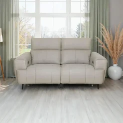 Causeuse électrique inclinable en cuir véritable