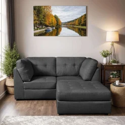 Causeuse modulaire avec ottoman - 3 mcx