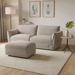 Causeuse modulaire avec ottoman - 3 mcx