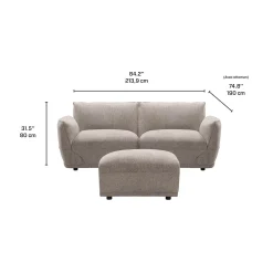 Causeuse modulaire avec ottoman - 3 mcx