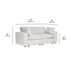 Causeuse modulaire beige - 4 mcx