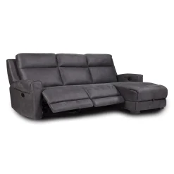 Causeuse modulaire inclinable, chaise longue avec rangement, console avec porte-gobelets et ports USB/USB-C - 3 mcx