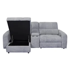 Causeuse modulaire électrique inclinable, chaise longue à gauche avec rangement, et console - 3 mcx