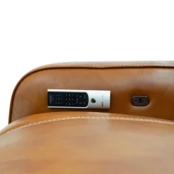Causeuse modulaire électrique inclinable avec console, haut-parleurs intégrés, massage et chaleur - 3 mcx