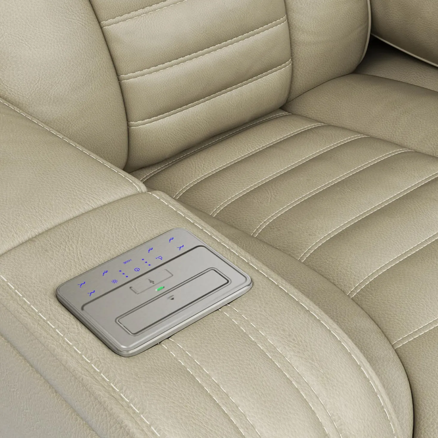 Causeuse modulaire électrique inclinable avec massage, chaleur et console en angle- 3 mcx