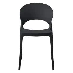 Chaise intérieur/extérieur empilable en résine – noir