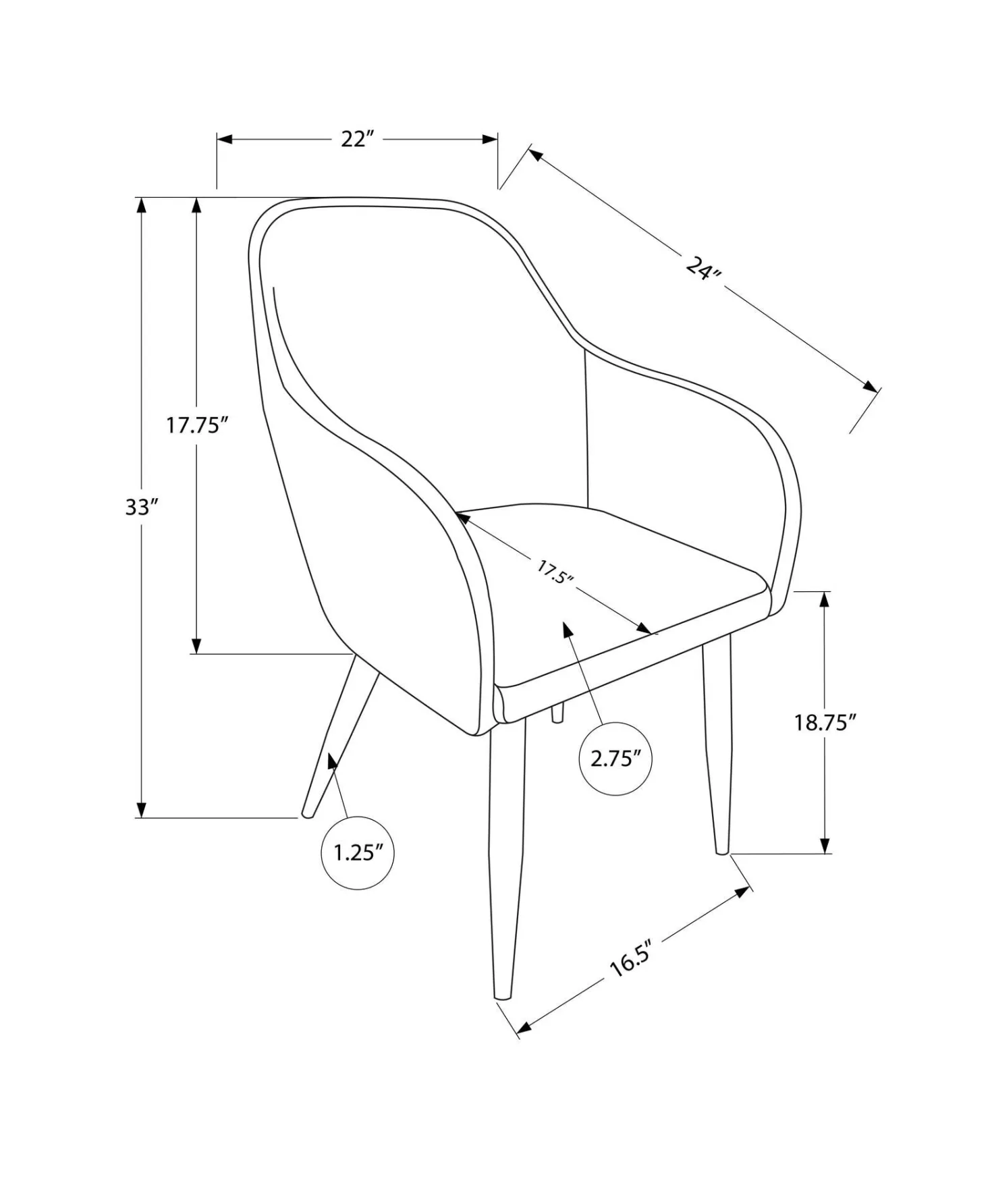 Chaises avec accoudoirs (bte de 2) - blanc - Monarch