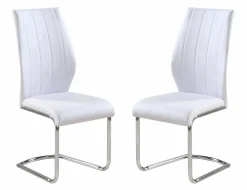 Chaises avec piètement chromé (bte de 2) - blanc
