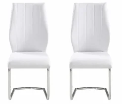 Chaises avec piètement chromé (bte de 2) - blanc