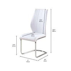 Chaises avec piètement chromé (bte de 2) - blanc