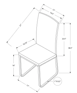 Chaises avec piètement chromé (bte de 2) - noir - Monarch