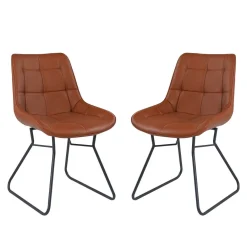 Chaises avec piètement traineau (bte de 2) - brun