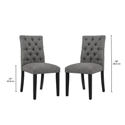 Chaises capitonnées (bte de 2) - gris
