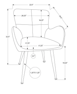 Chaises de cuisine (ensemble de 2) 33 po tissu noir effet suédé - Monarch - Monarch