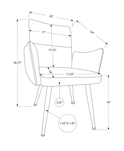 Chaises de cuisine (ensemble de 2) 35 po gris - Monarch - Monarch