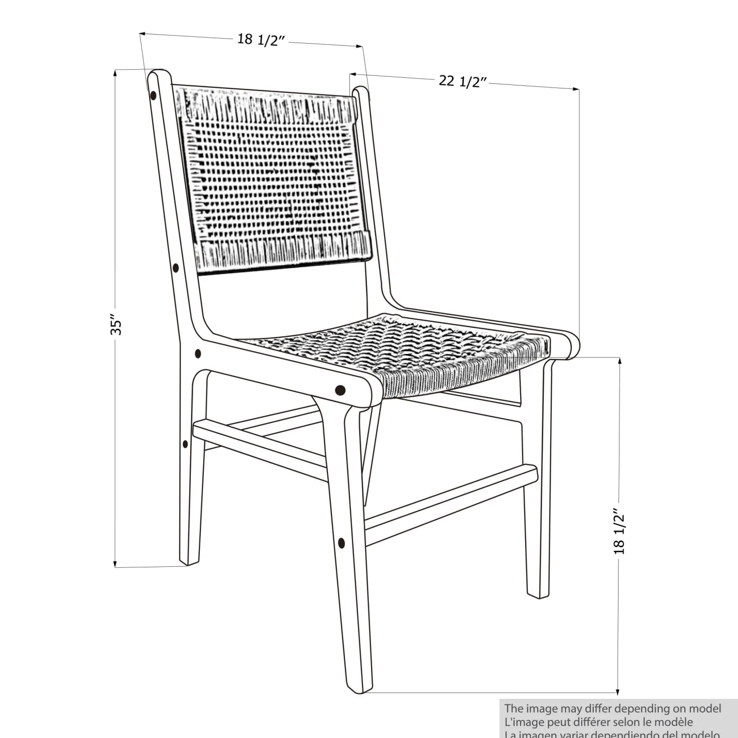 Chaises en cordage (bte de 2) - crème