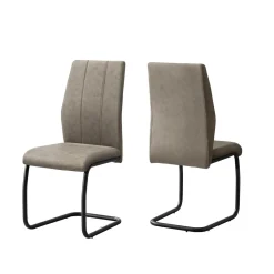 Chaises en tissu avec piètement noir (bte de 2) - taupe - Monarch