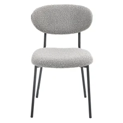 Chaises en tissu bouclé (bte de 2) - gris