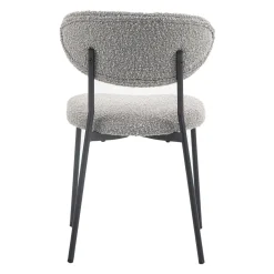 Chaises en tissu bouclé (bte de 2) - gris