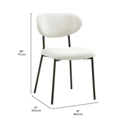 Chaises en tissu bouclé (bte de 2) - blanc