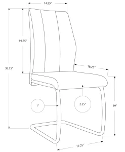 Chaises en velours avec piètement chromé (bte de 2) - noir - Monarch