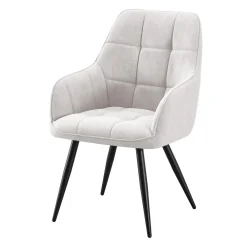 Chaises rembourrées avec accoudoirs (bte de 2) - gris pâle