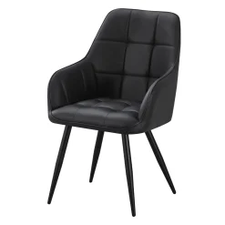 Chaises rembourrées avec accoudoirs (bte de 2) - noir