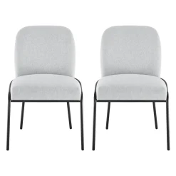 Chaises rembourrées avec accent tubaire à revêtement métallique (bte de 2) - gris