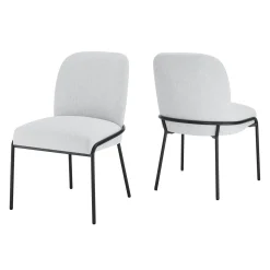 Chaises rembourrées avec accent tubaire à revêtement métallique (bte de 2) - gris