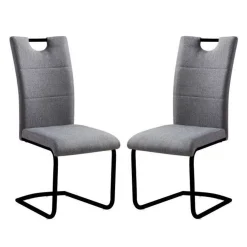 Chaises rembourrées (bte de 2) - gris