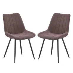 Chaises rembourrées (bte de 2) - brun