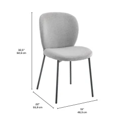 Chaises rembourrées (bte de 2) - gris