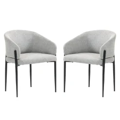 Chaises rembourrées (bte de 2) - gris