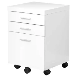 Classeur - 3 tiroirs, blanc sur roulettes - Monarch