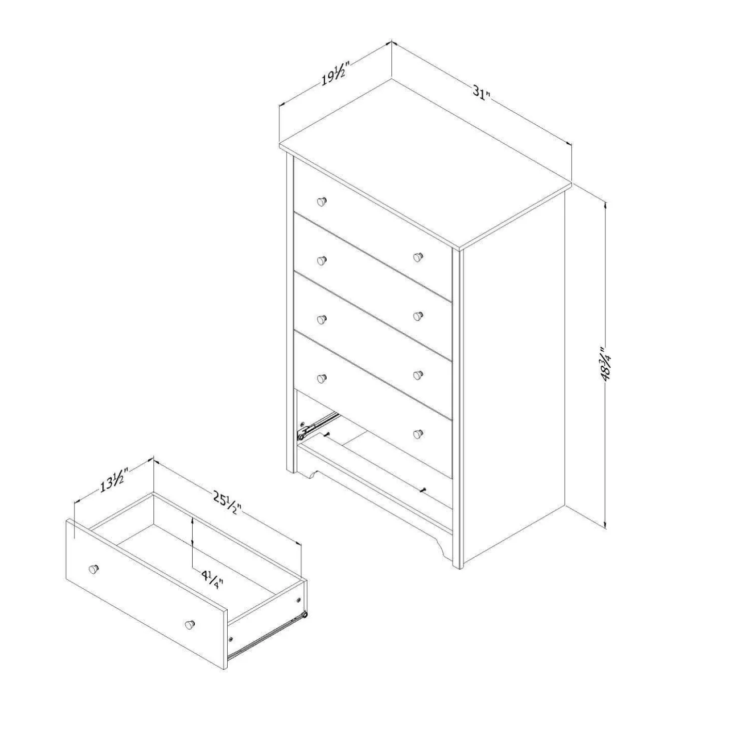 Commode 5 tiroirs - South Shore