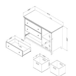 Commode 3 tiroirs avec paniers - South Shore