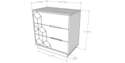 Commode 3 tiroirs, blanc - Nexera