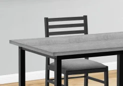 Ens salle à manger - 5mcx, dessus gris, métal noir
