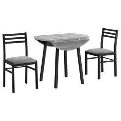 Ens salle à manger - 3mcx, dessus gris, métal noir