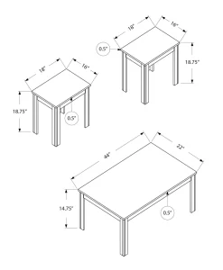 Ensemble de 3 tables de salon - Monarch