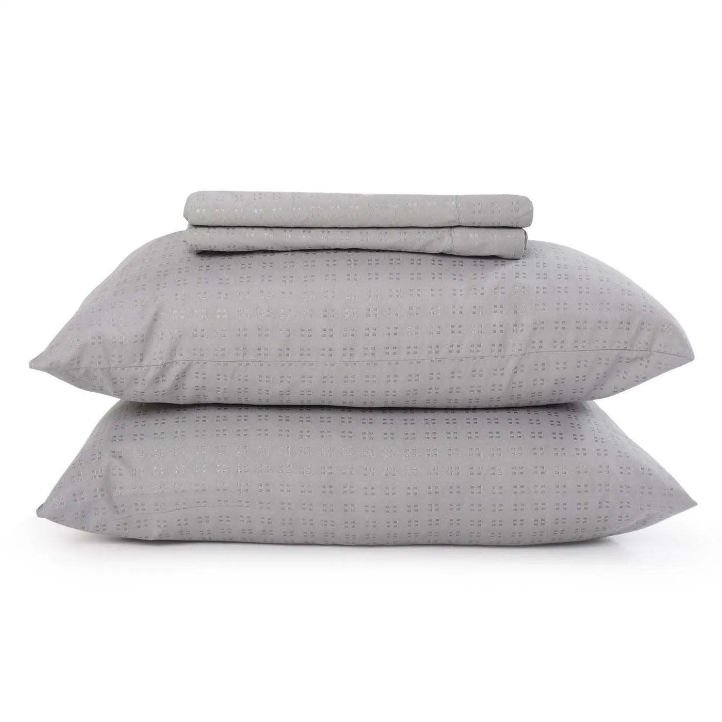 Ensemble de draps double en microfibre - gris ciment