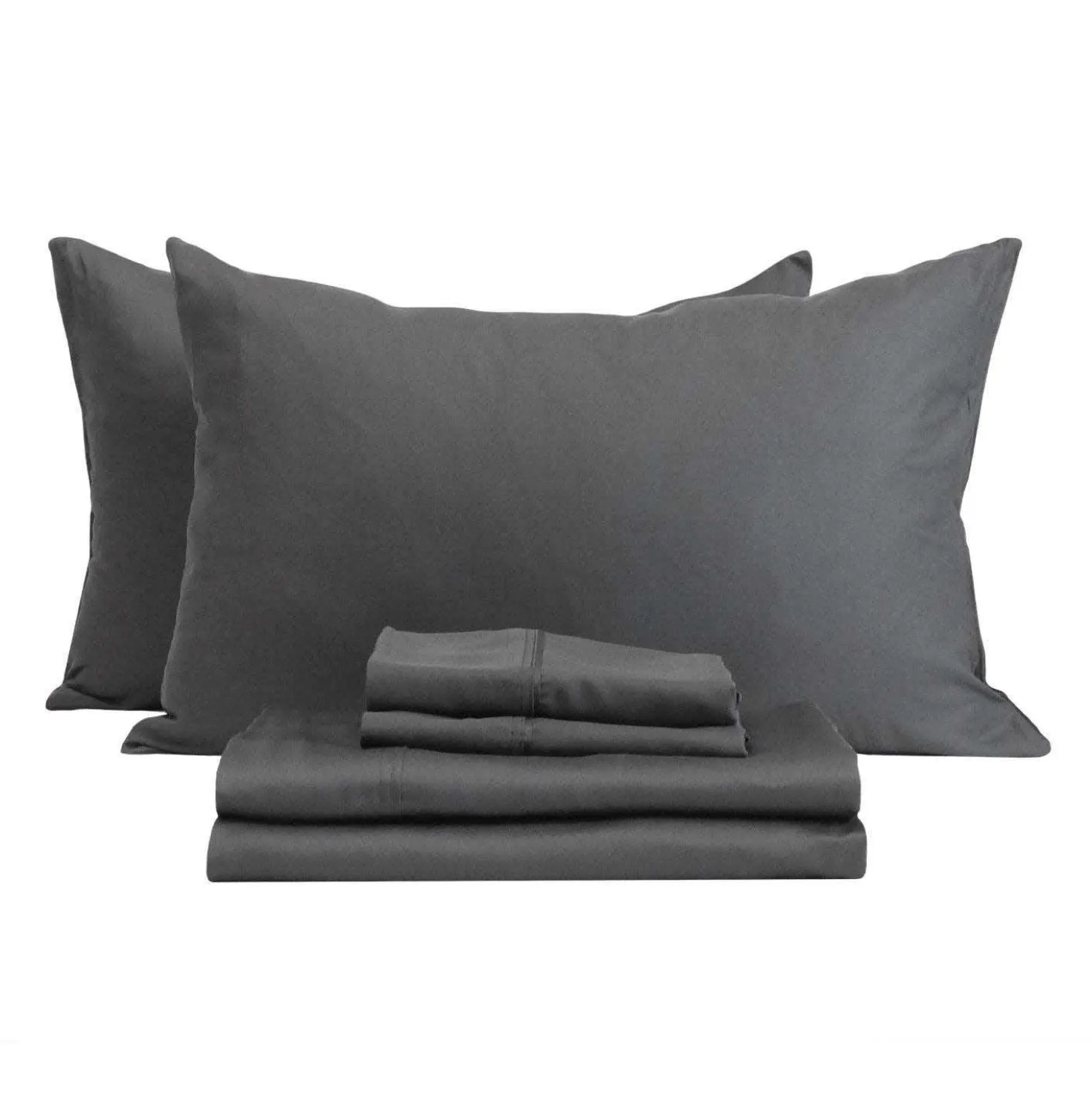 Ensemble de draps king en bambou - gris charbon