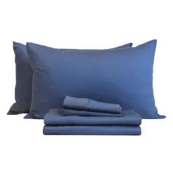 Ensemble de draps king en bambou - bleu