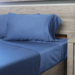 Ensemble de draps king en bambou - bleu