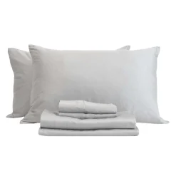 Ensemble de draps queen en bambou - gris ciment